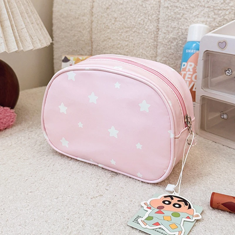 Tas Kosmetik Kartun Crayon Shin-Chan Tas Wanita Travel Tahan Air Transparan Kartun Tas Penyimpanan Multifungsi Hadiah Liburan