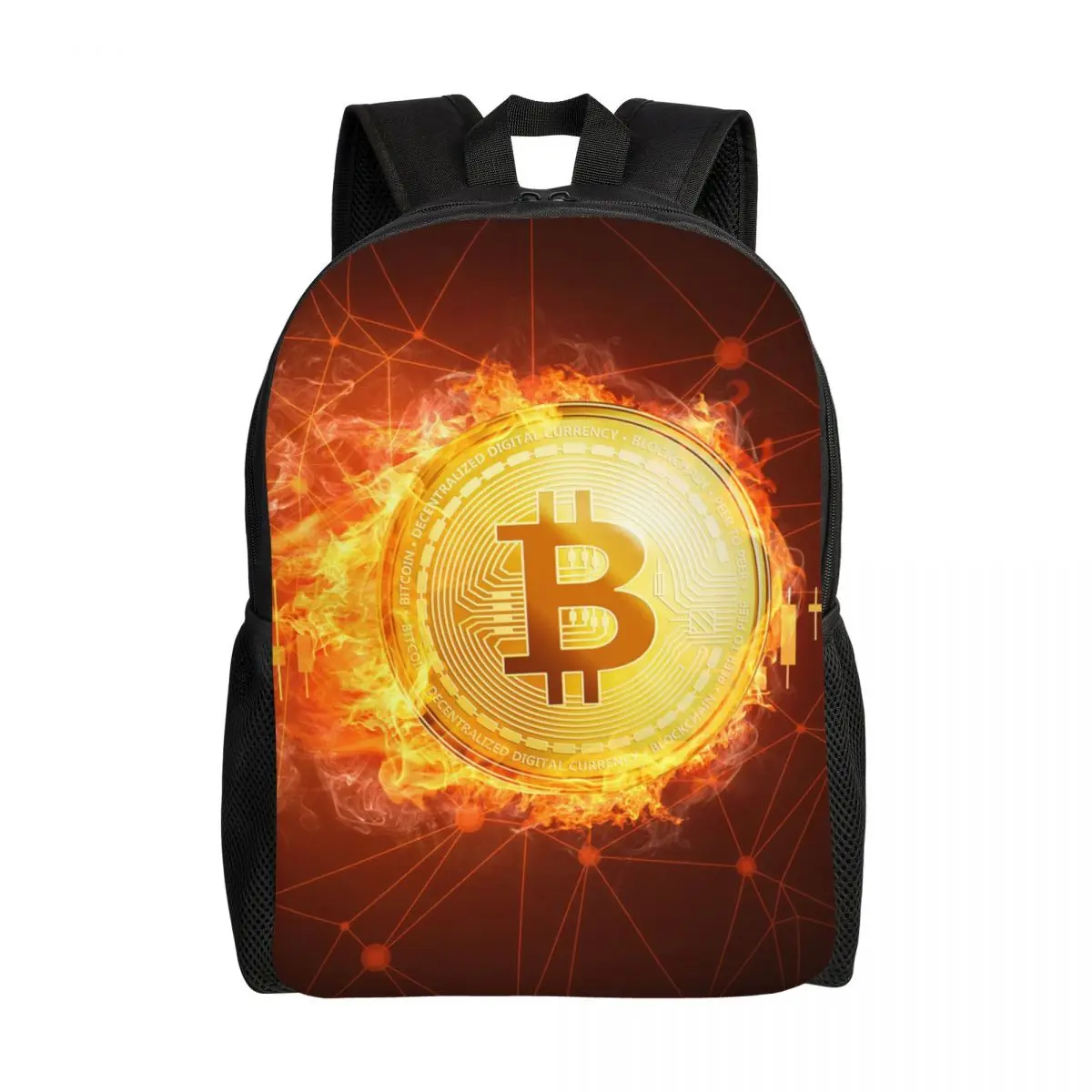 Bitcoin Bull Travel Backpack Men Women School Laptop Backpack BTC Cryptocurrency College Student Daypack Bags Lightweight