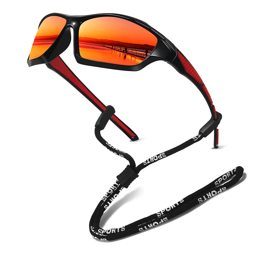 With Chain Fashion Vintage Check Fishing Cycling Sports Sunglasses Eyewear Men Women Running Mountaineering Sport Sun Glasses