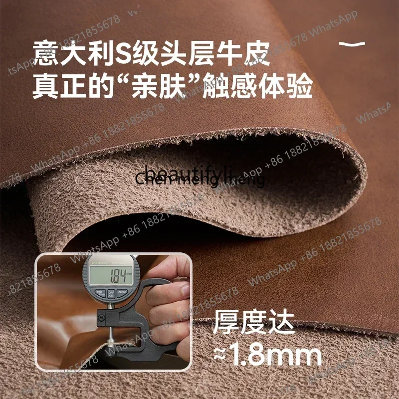 

Y183FF cqyLeather sofa first layer cowhide modern light luxury living room sofa combination simple leather art sofa