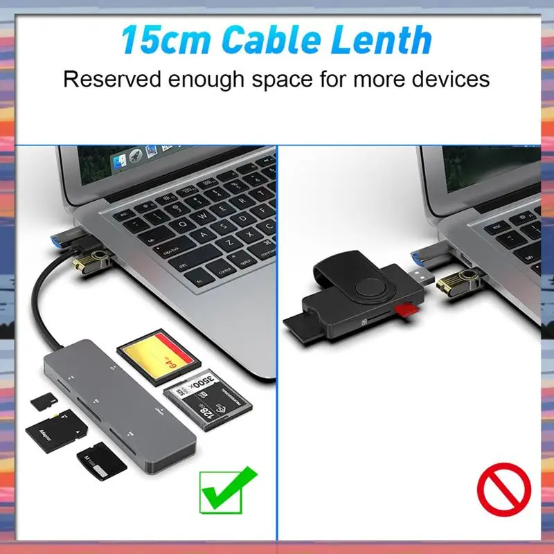 AC18 (гарантия) 5 в 1 устройство чтения карт памяти OTG адаптер поддерживает устройство чтения карт SD/TF/MS/CF/XD для компьютера, ПК, ноутбука, 1 шт.