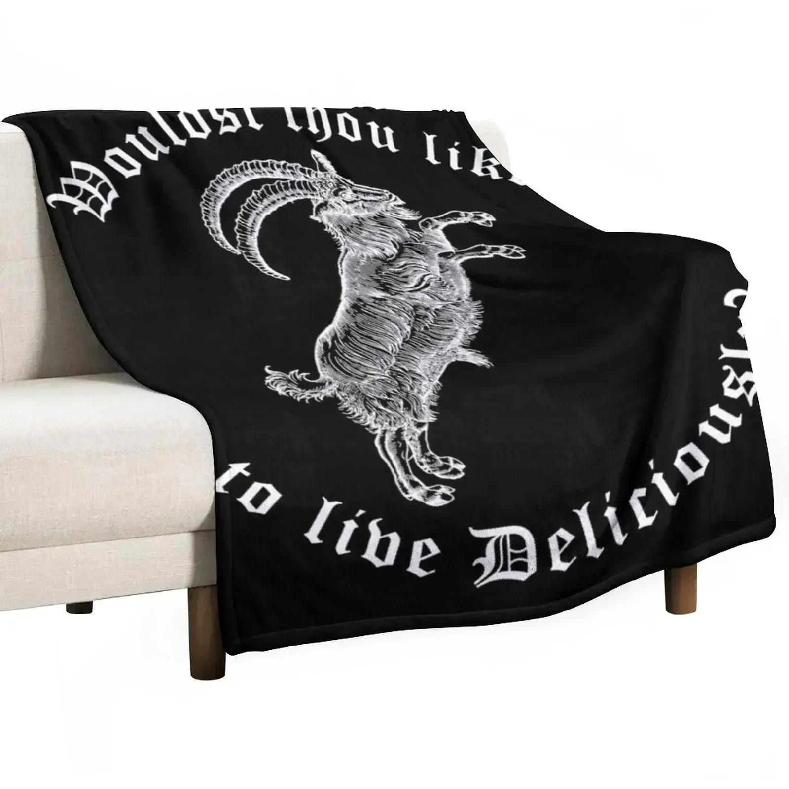 

White Phillip: Wouldst Thou Like To Live Deliciously Throw Blanket Multi-Purpose For Decorative Sofa Blankets