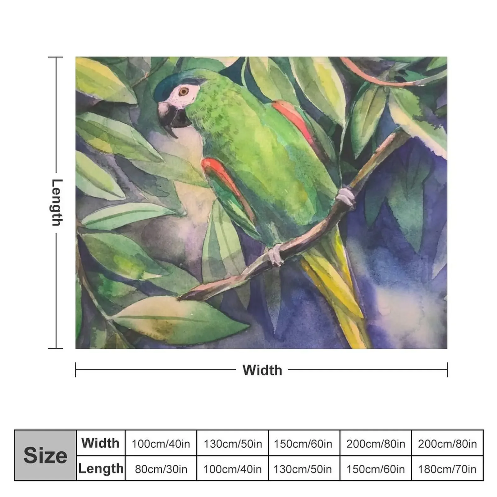 Hahn?s Macaw Throw Blanket Sofa Throw Hairy halloween Blankets