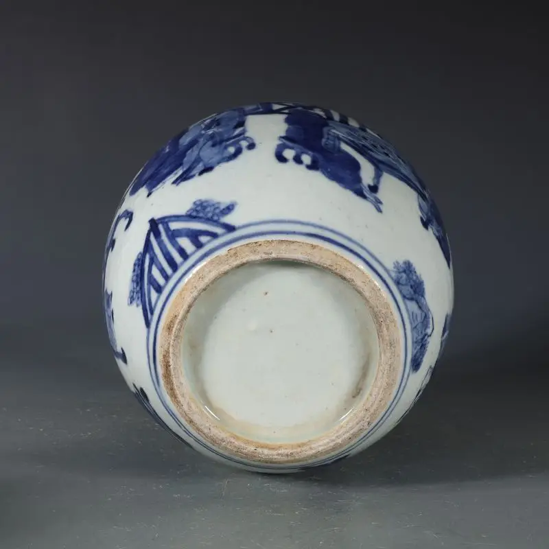 Ming Style Blue and White Porcelain Literati Chess Figure Story Jar Chinese Hand Painted Ceramic Storage Table