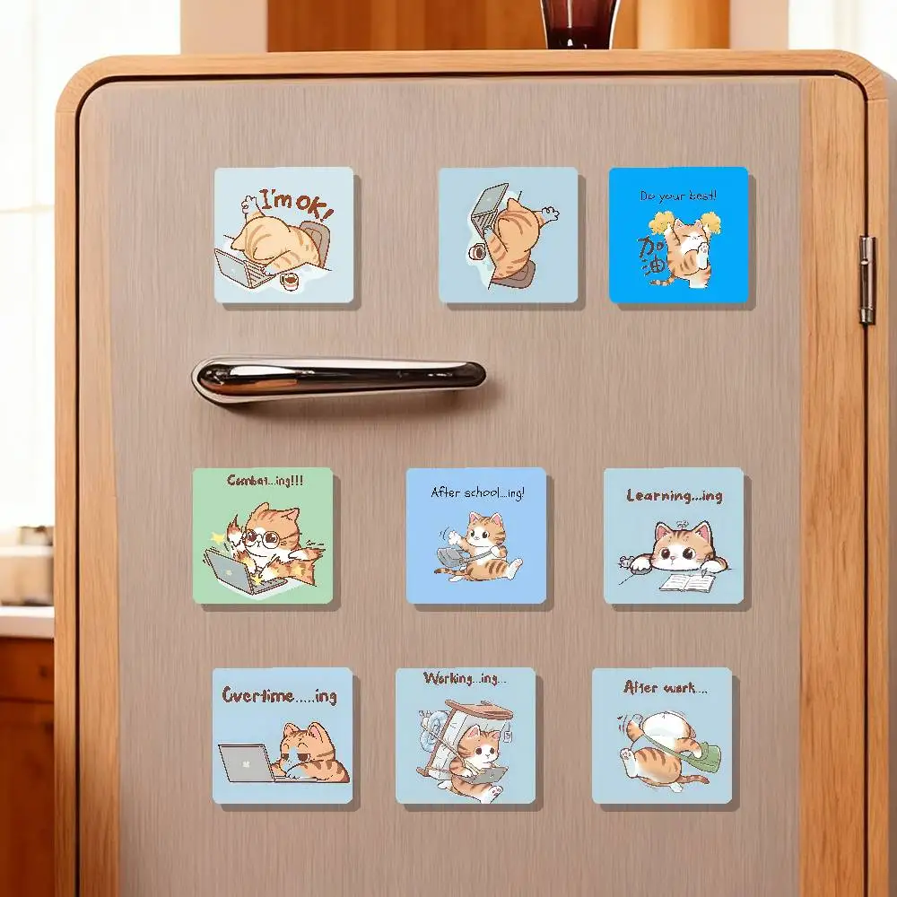 Cute Cat Refrigerator Magnets For Dishwasher/ Refrigerator/ Freezer, Whimsical Kitchen Decor