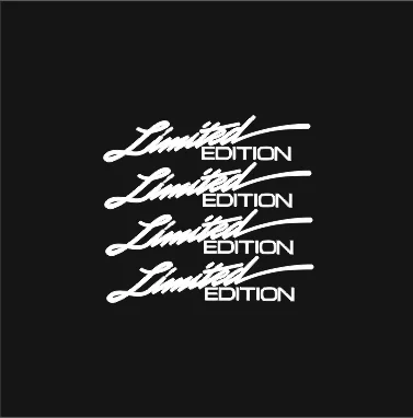 4 Stück/Set Limited Edition Schriftzug-Aufkleber Wasserfeste Vinyl-Sticker für Auto Fahrrad Laptop Dekoration Schwarz Weiß Rot Gelb Holografisch