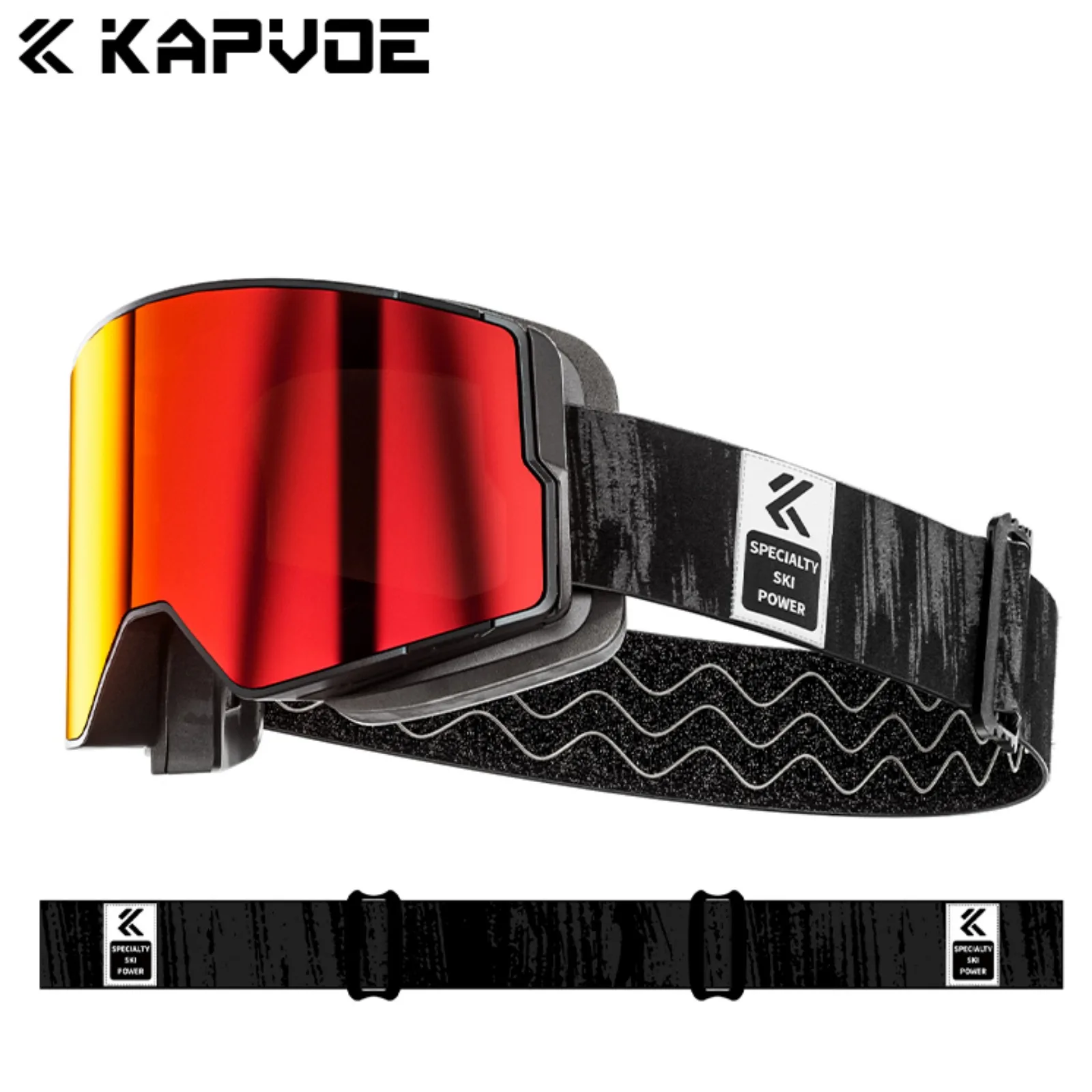 Kapvoe Meekleurende Sneeuwbril Ski Snowboard Anti-Fog Masker voor Mannen Vrouwen Brillen UV400 Bescherming Bril Sneeuwscooter Winter