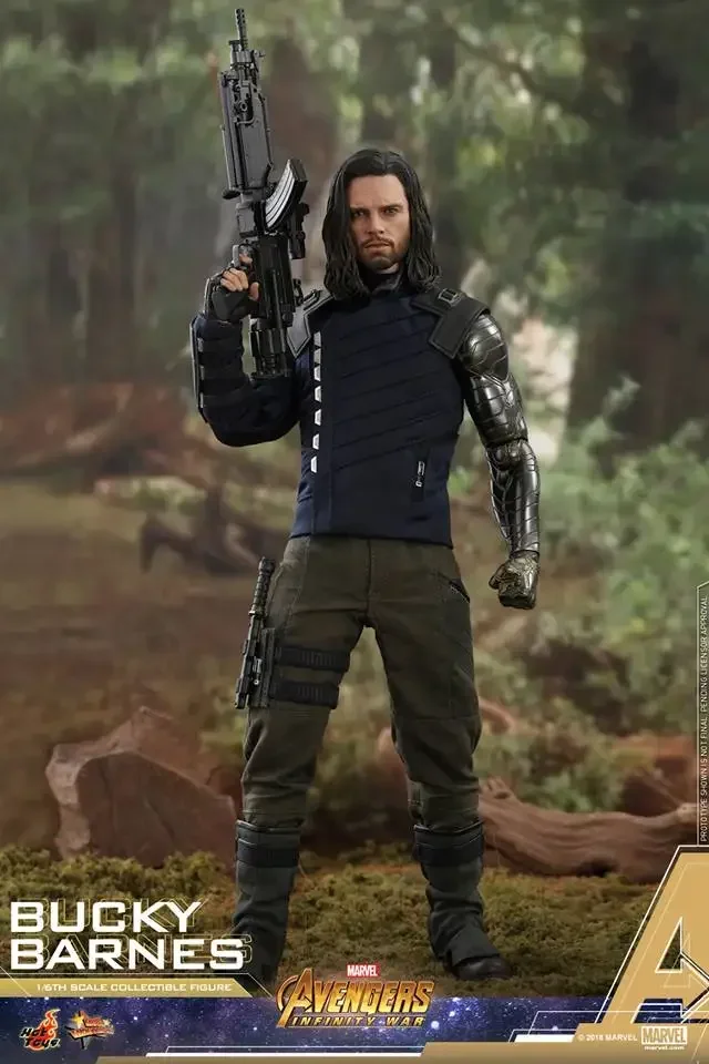 Brinquedos quentes originais figura de ação soldado de inverno 1/6 os vingadores 3 guerra infinita bucky barnes estátua ht mms509 modelo lobo branco