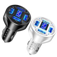 4 Port USB Car Charger Adapter Universal Fast Car Phone Charger 4 In 1 Car Charger With LED Digital Display 3.1A USB Car charger