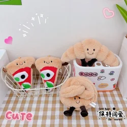 Kawaii Bread Plush Pendant Toy Creative Croissant Roll Bread Plush Doll Pendant Keychain Decoration Bedroom Sofa Backpack