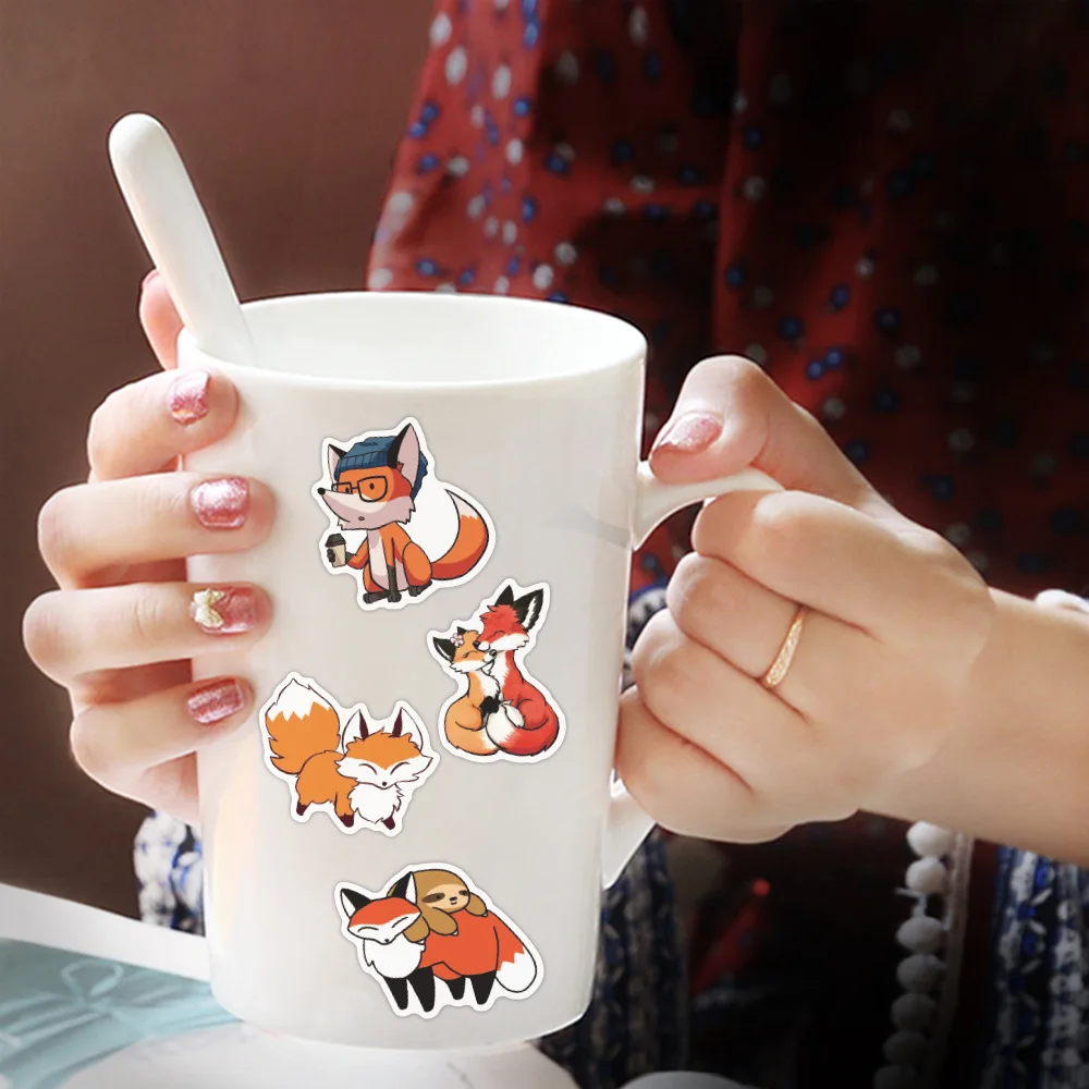 50Pcs Cute Fox Series Graffiti Stickers Suitable for Laptop Helmets Desktop Decoration DIY Stickers Toys Wholesale