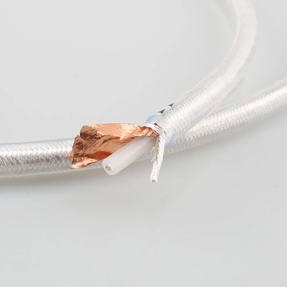 Cable Coaxial Digital DT4 de Alta Gama, Chapado en Plata OCC, 75ohm, Cable Coaxial de Audio y Video HIFI para Cine en Casa y Juegos