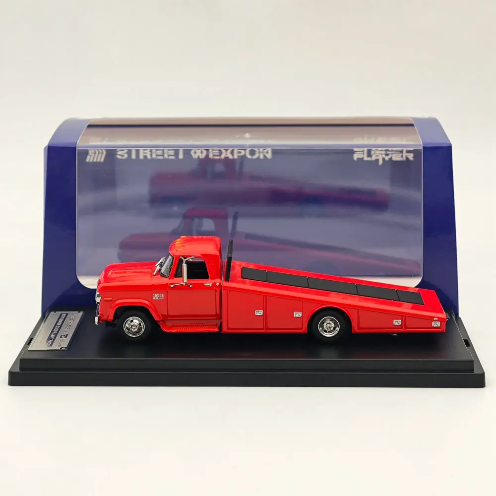 

SW 1/64 for 1970 D300 RAMP TRUCK Car Transporter Red Diecast Models Auto Toys Gift Collection