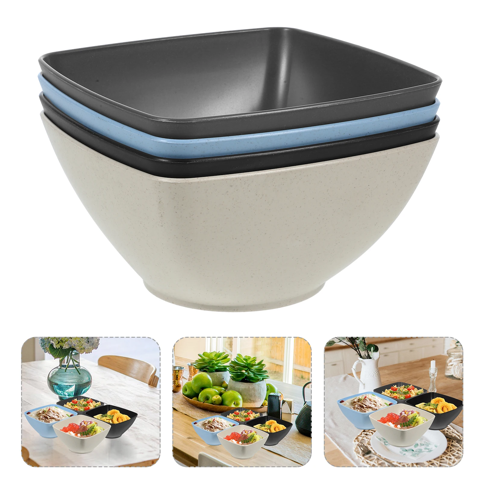 

4pcs Japanese Style Container Microwave Safe Resilient Wear Resistant Household Food Lunch Supply Fruit Salad