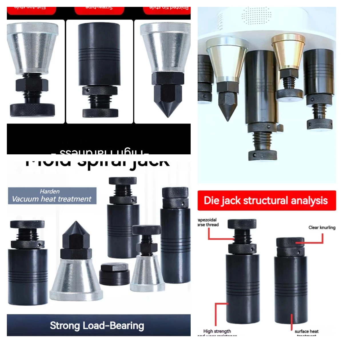 CNC Milling Injection Machine Cushion Block Manual Adapter Cylindrical Screw Jack Cone Shape Screw Jack Mold Height Hoist Adjust