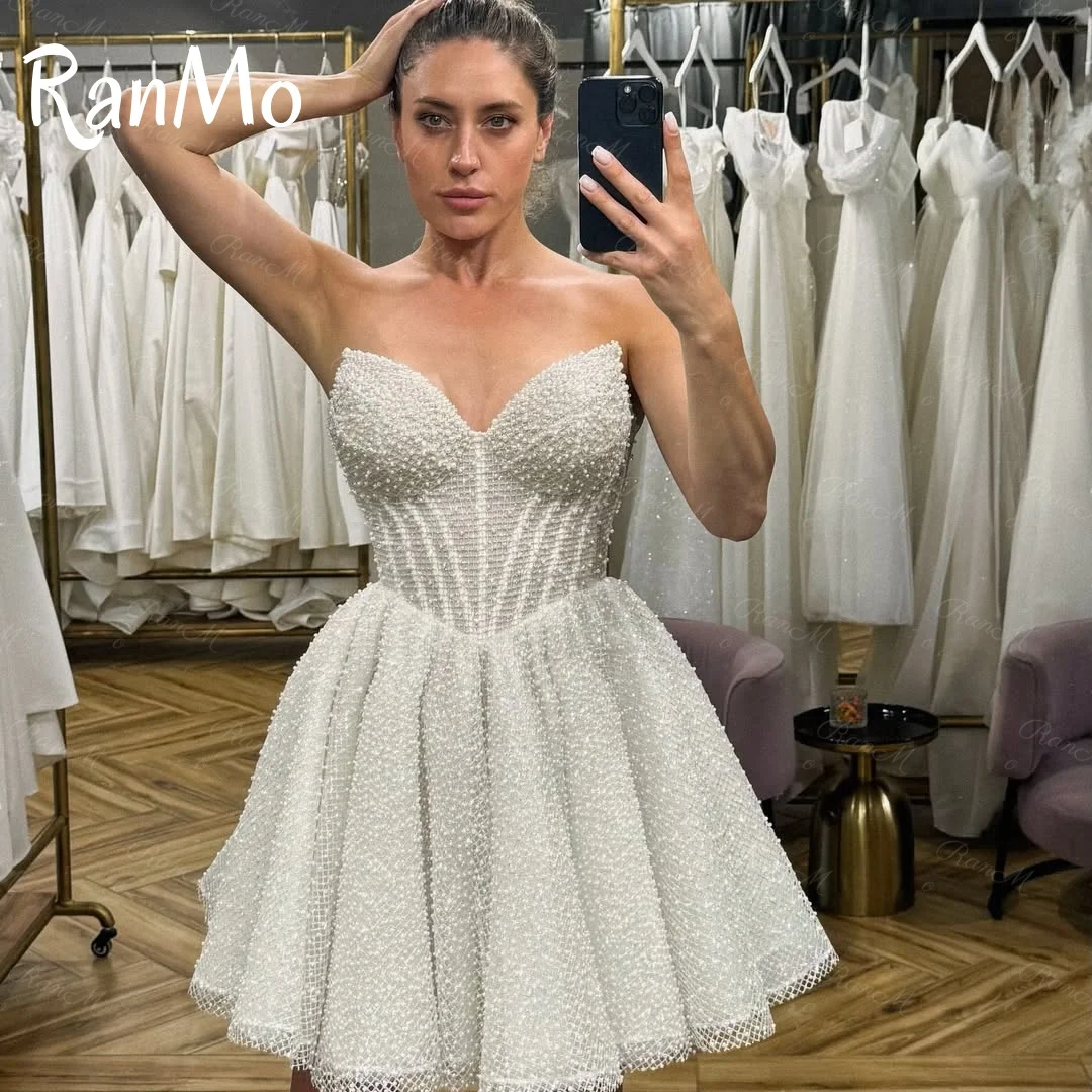 Ranmo Maßgeschneidertes, elegantes, herzförmiges, ärmelloses Abendkleid, hochwertige Spitze, Ballkleider, Temperament, Spitze, Brautpartykleid