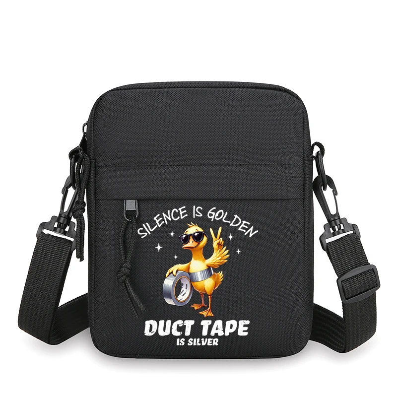 Meme Whatever Duck Print Women Men Shoulder Bag Portable Zipper Mini Phone Pouch Fun Animal Humorous Quotes  Crossbody Bags