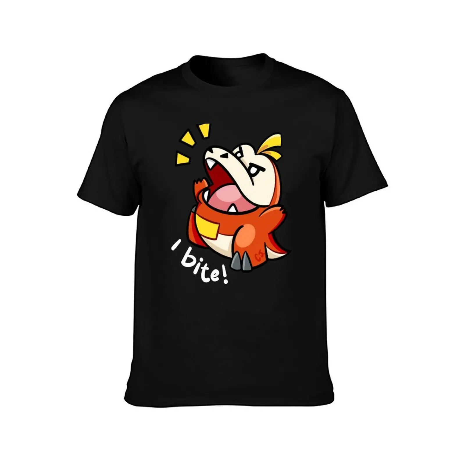 Fuecócó “I bite” T-Shirt, Summer Casual Cotton Tee, Oversized Streetwear Tops, Vintage Graphic Print, Loose Fit Short Sleeve