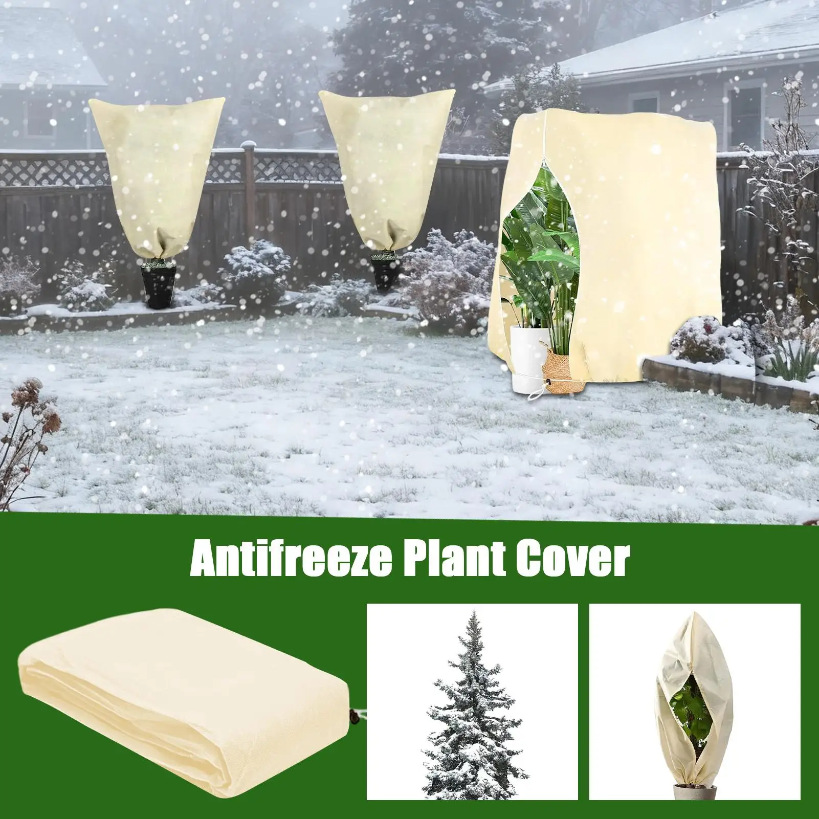 

Plant Covers Freeze Protection Breathable Portable Flower Wrap Shrubs Blanket Frost Cover Plant Protector Bag For Vegetables