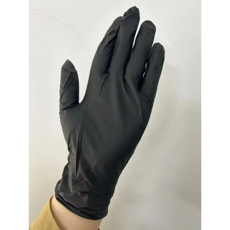 Latex Free Repair Machine Heavy Duty Industry Grip Disposable Black Nitrile Gloves M L XL