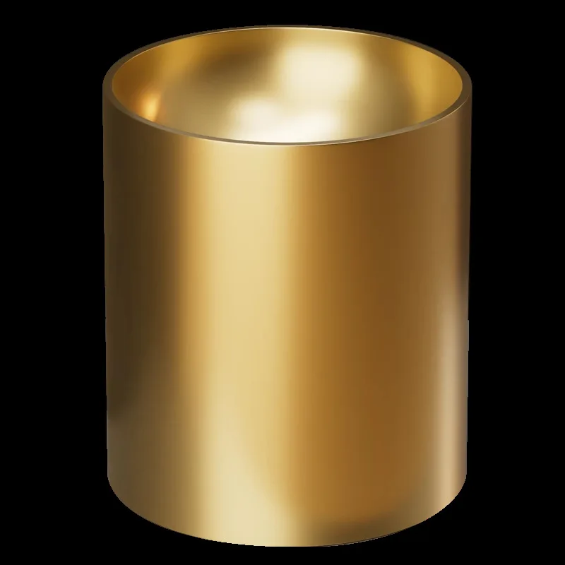 Gold heightened stainless steel table basin column type wash basin creative hotel bathroom floor column basin
