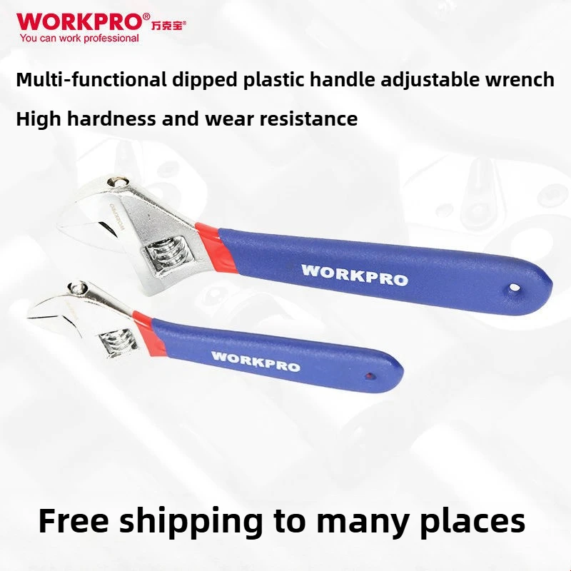 

WORKPRO Adjustable Wrench Universal Spanner Dip Plastic Carbon Steel Mechanical Workshop Hand Repair Tools Car Bicycle Wrench