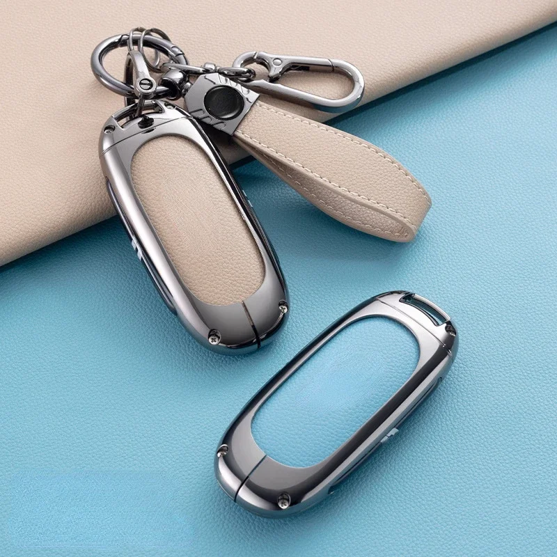 Suitable For Li L7  L8  L9  Black Khaki Blue Zinc Alloy + Leather Car Remote Key Case Cover