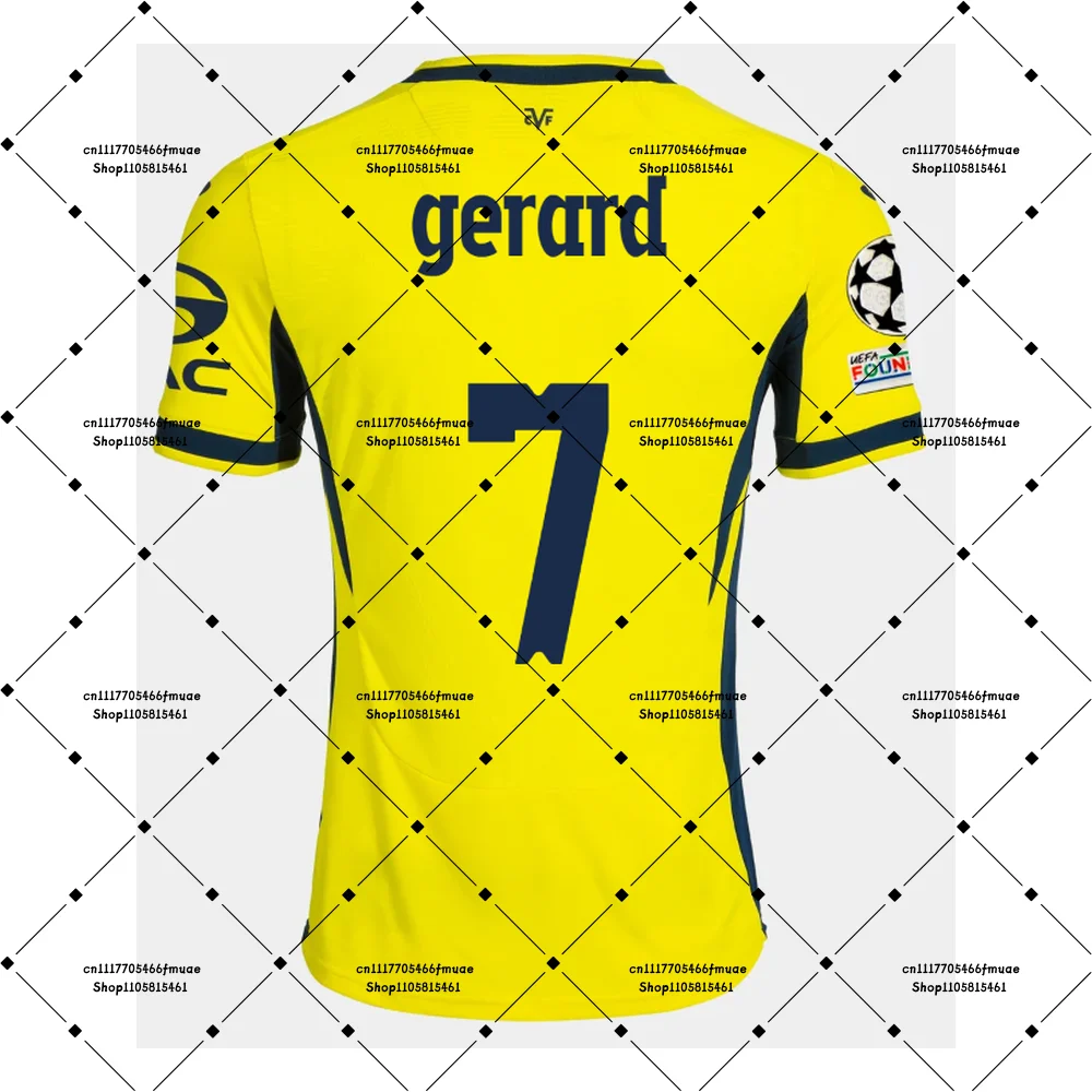 26-27 Gerard Moreno 7 Alberto Moleiro 10 Men Soccer Dry-fit Adult T-shirt Villarreal Unisex Sports Home Training Football Jersey