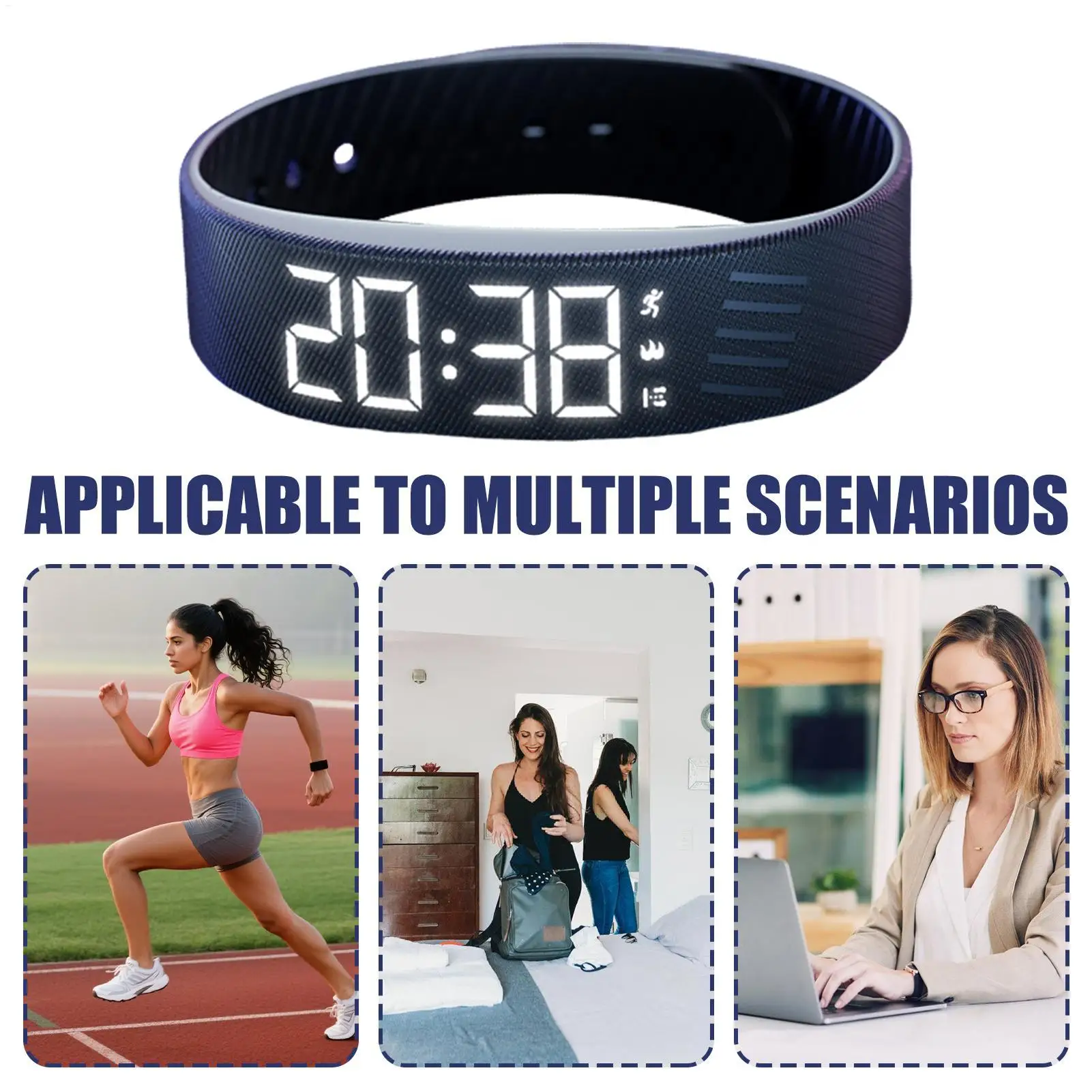 LED Digital Vibrating Alarm Watch Waterproof Sports Watch with Pedometer  Silent Vibration Reminder for Men Women Heavy Sleepers - AliExpress 1511