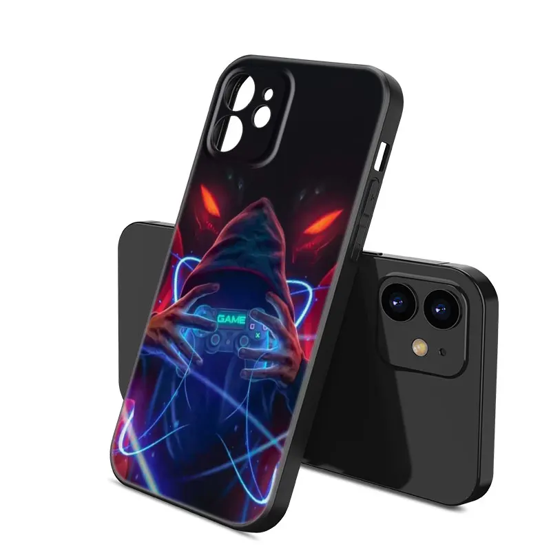 console ps Phone Case For Apple iPhone 12 13 Mini 11 14 15 Pro XS Max 7 8 Plus X XR SE 2020 2022 Black Silicone Case