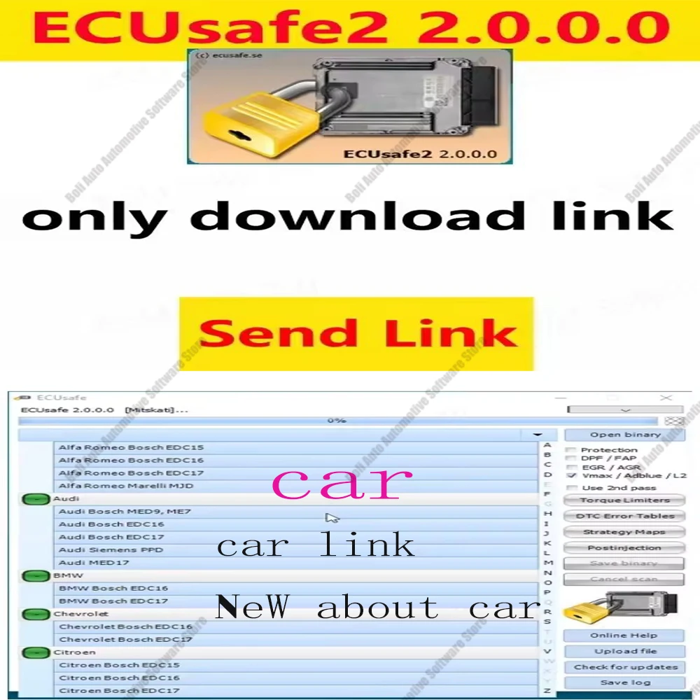 Car maintenance software ECUSafe 2.0 2024 Hot Selling ECU Safe Software ECU ECM 2.0 Diagnostic Tool CD DVD Software For Car red