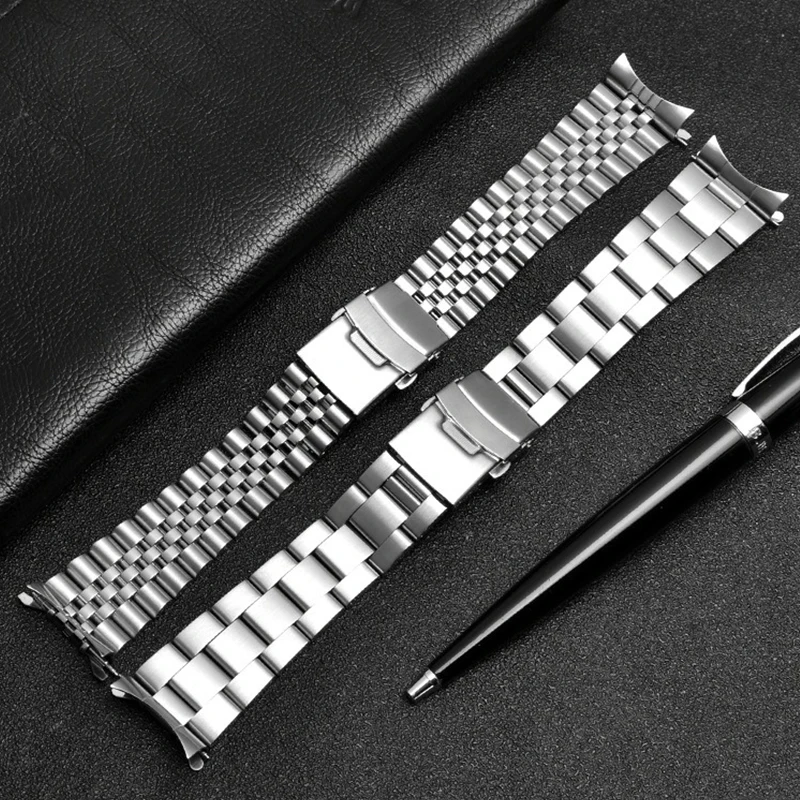 Stainless Steel Watchband for Seiko Curved Straight End Bracelet for Jubilee 18 20 22mm Quick Release Band Replacement Strap