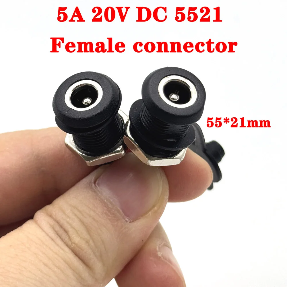 

2Pin DC USB C high current charging socket with nut snap lock plate TYPE-C 20V 55*21mm waterproof 5521 5A female connector Jack