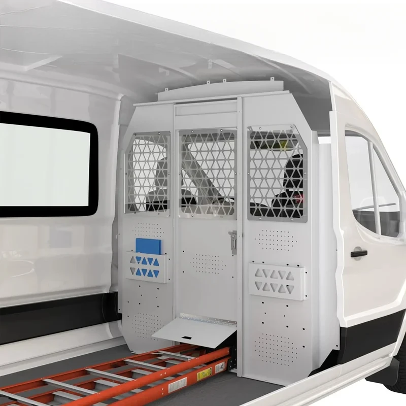 Van Safety Partition Bulkhead for 2015-ON  Transit Mid-Roof Full Size W/Lock