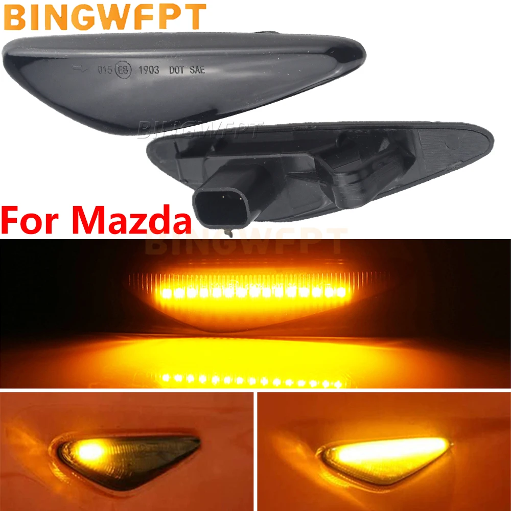 2PCS High Quality LED Dynamic Turn Signal Side Marker Light For Mazda Miata MX5 ND RX-8 6 Atenza GH 2008-2012 5 Premacy CW