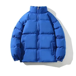 Chaqueta de invierno de gran tamaño para hombre y mujer, Parkas gruesas y cÔlidas con cuello levantado, Parka informal de Color sólido, ropa de calle de moda, 5XL, Y2K
