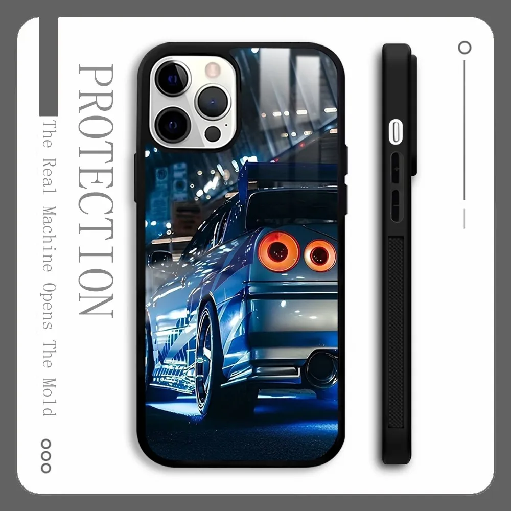 R-R34 F-Fast F-Furious Movie Phone Case For IPhone 16 15 14 13 12 11 Pro Xs Max Mini Plus Celulares Hard Funda