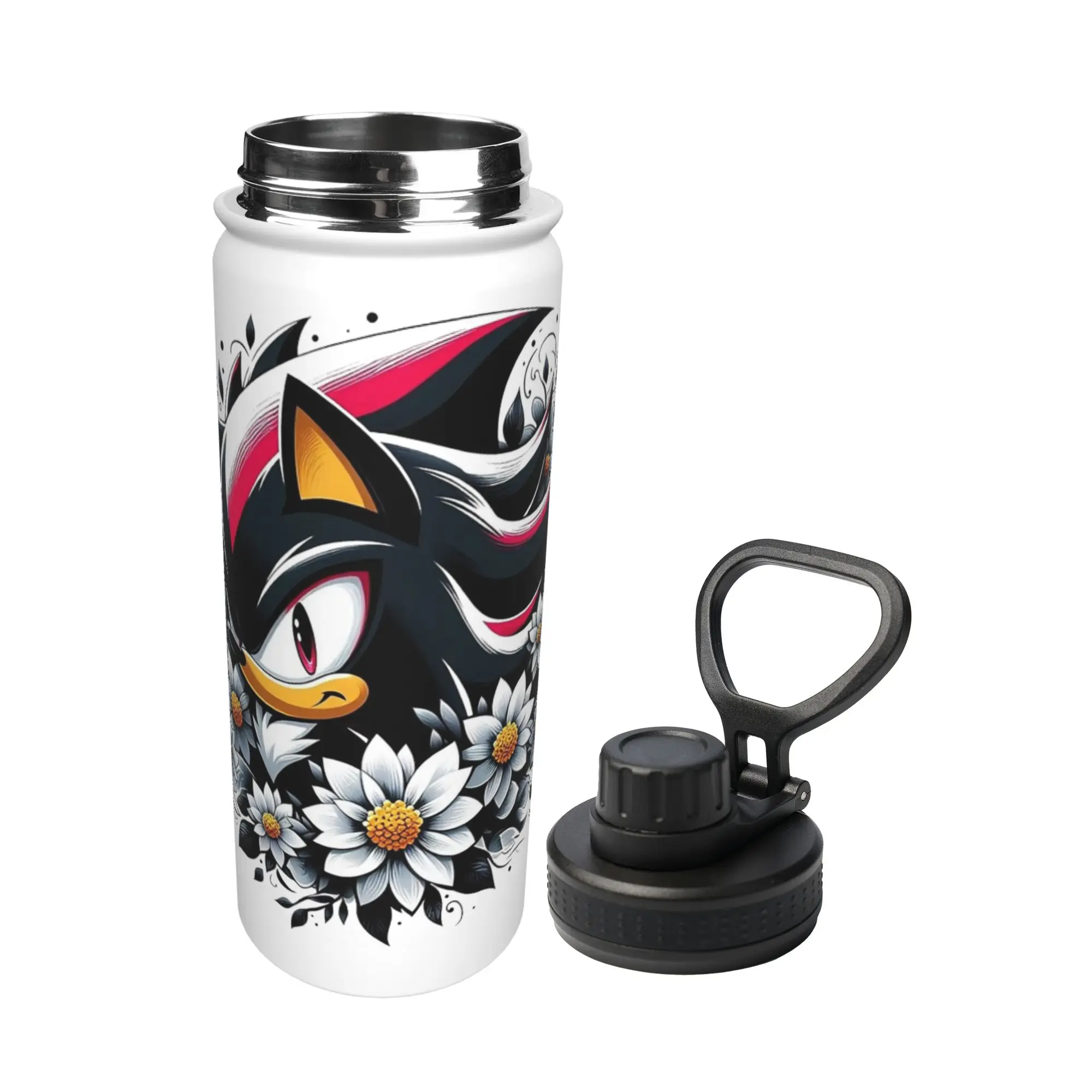Shadow The Hedgehogs 18OZ Sports Insulated Kettle Thermal Cup Stainless Steel Double Wall Mugs 18OZ