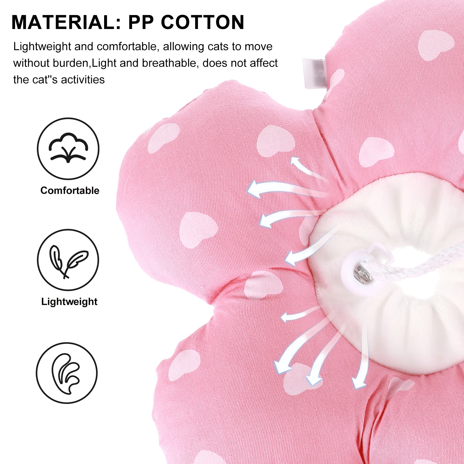 

Adorable Anti Bite for Cats Dogs Pet Recovery Cone Surgery Healing Protection Comfortable Breathable PP Cotton Material Chic