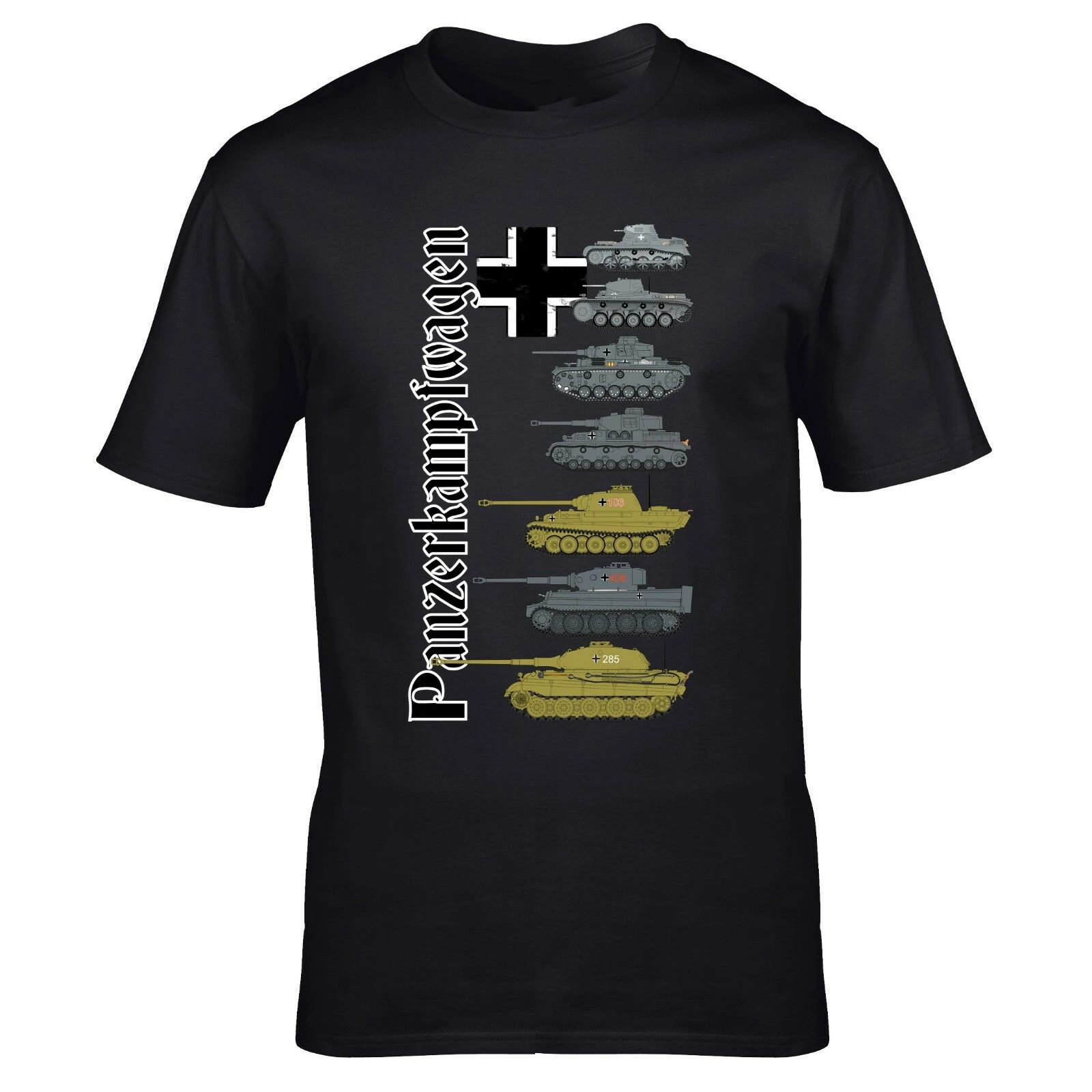 Panzerkampfwagen WW2 German military history Men T-shirt World Tanks armour Tshirt Cotton Tees Streetwear Oversize