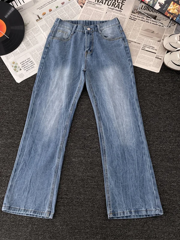 

Waed Bell Bot Men's Jeans Straight Leg Loose Fit American Retro Casual Wide Leg Pants Spring Autumn Faion