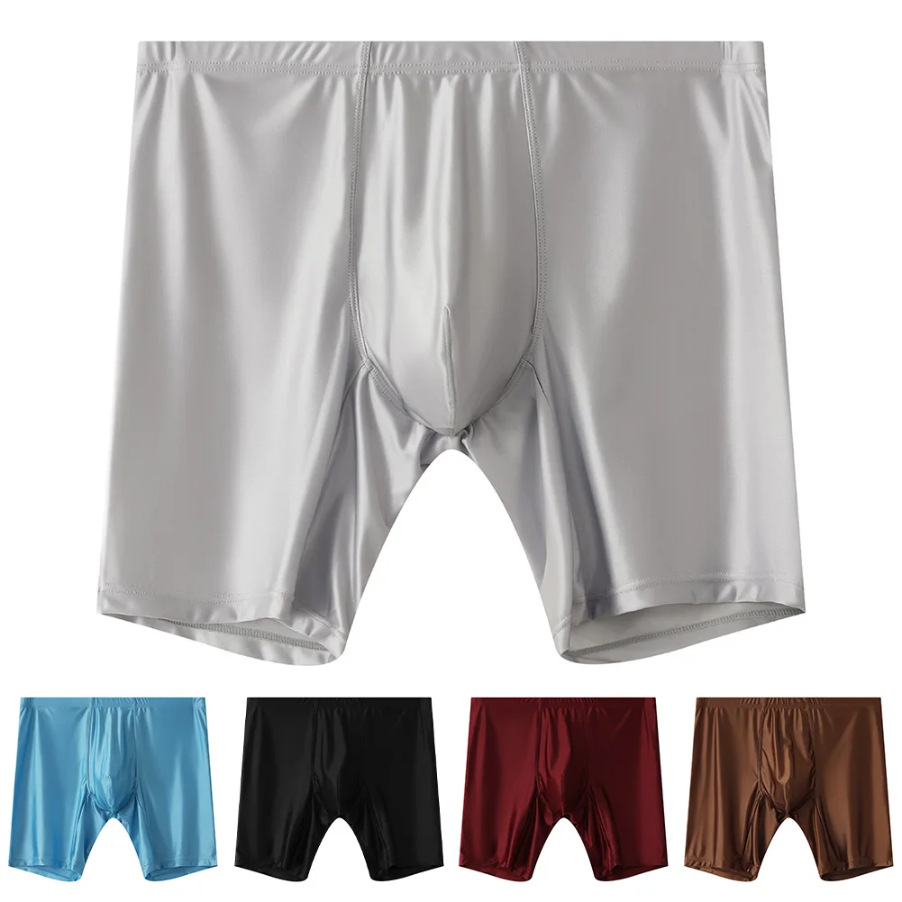 

Premium Silky Satin Men's Boxer Shorts – Stretch Fabric, Anti-Chafing Design For Sports & Daily Wear Lengthen Panties