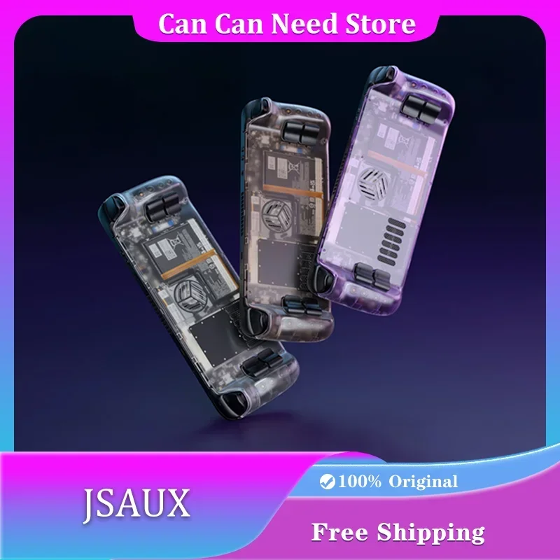 Jsaux Steam Deck Transparent Cases Customized Steam Deck Oled/LCD Modified Transparent Perforated Heat-Dissipation Back Plate