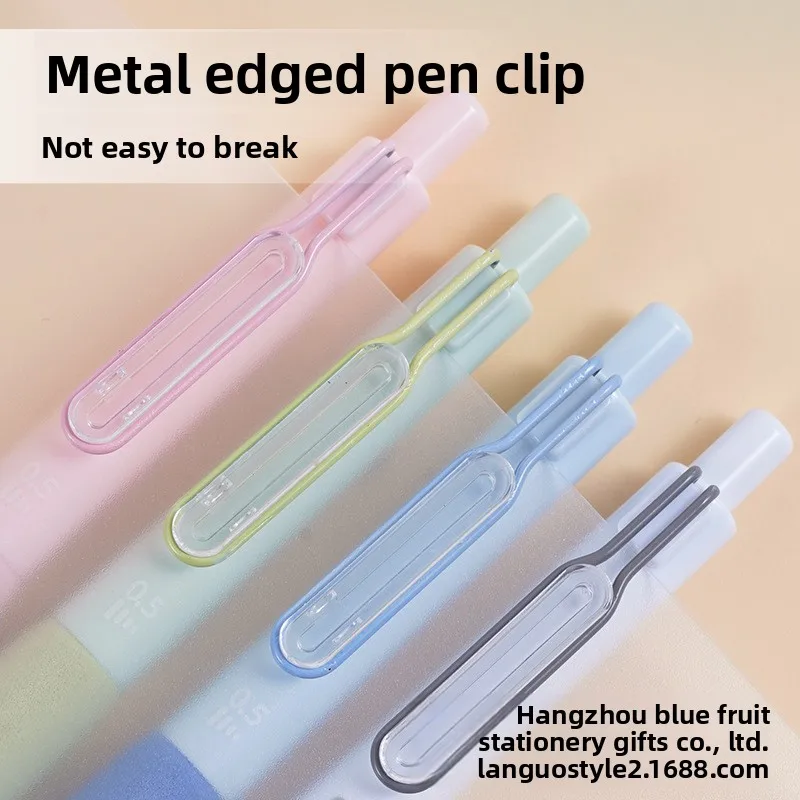 قلم جل صامت للكتابة على نحو سلس، قلم محايد قابل للسحب، مستلزمات مدرسية مكتبية عالية الجودة، قبضة مريحة، إعادة تعبئة الحبر