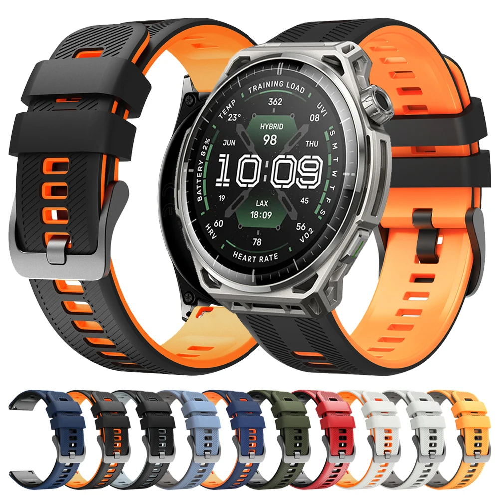 Silicone Strap For AMAZFIT BALANCE 3 2 GTR 4 3 2 2e Cheetah Pro BIP Max BIP 6 5 Active Max 48mm Sport Replacement 22mm Watchband