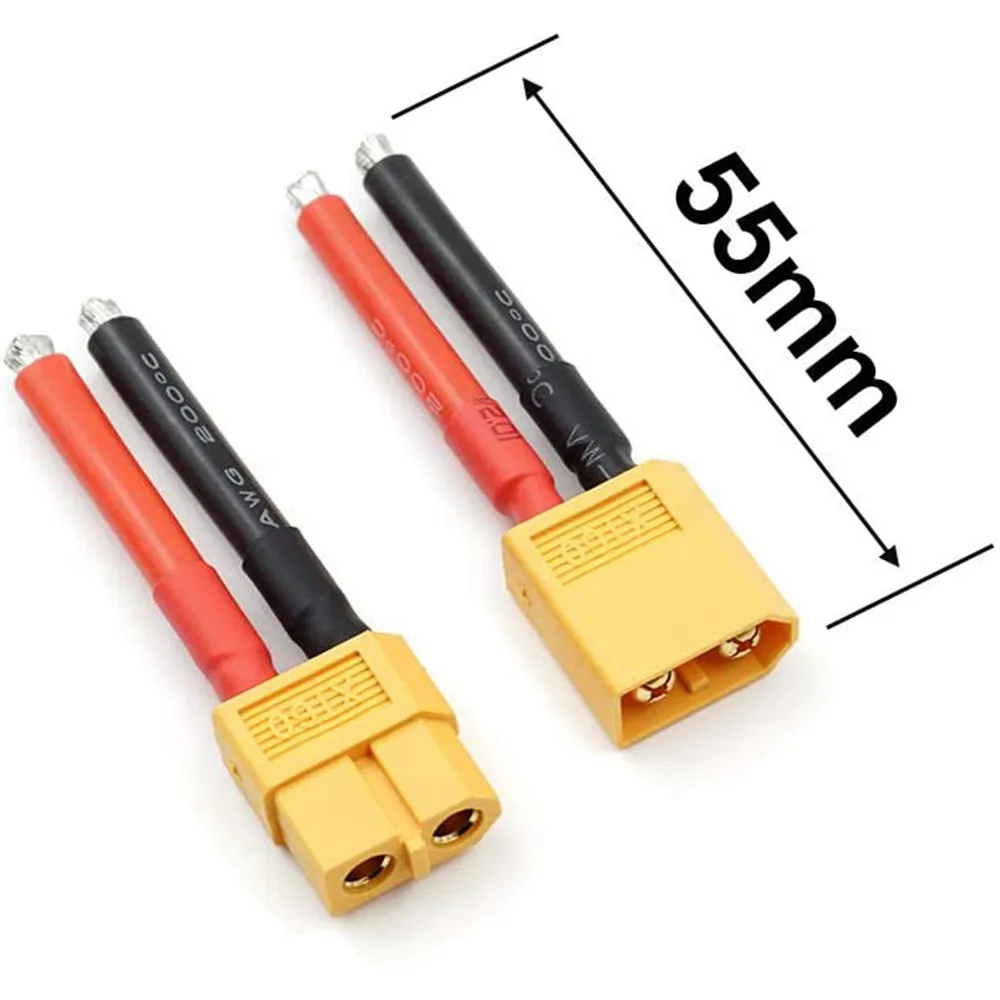 3 Pairs XT60 Plug Female and Male Connector with 12AWG Silicon Wire for RC Lipo Battery Cable Drone