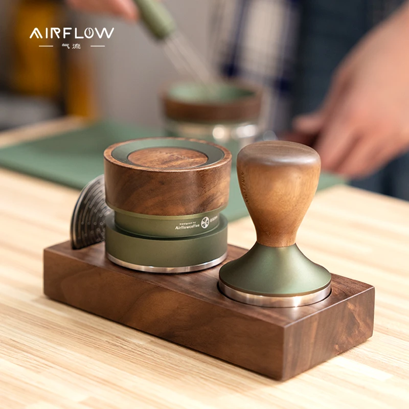 AIRFLOW Coffee Tamper Mat Station Stand Support Base Rack Walnut Wood For 51MM 54MM 58MM Espresso Accessories Barista