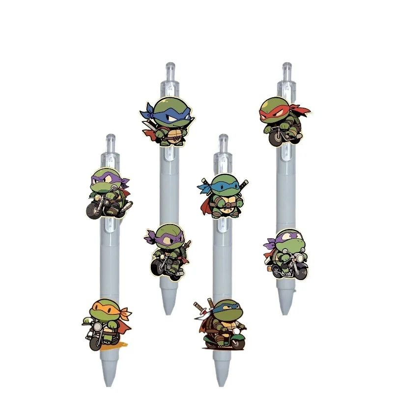 8-canetas-de-gel-retrateis-com-tinta-preta-de-secagem-rapida-com-o-tema-das-tartarugas-ninja-ideais-para-estudantes-uso-escolar-no-escritorio-e-para-escrita-diaria