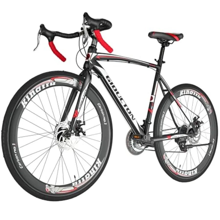 

Urban commuter road bike with 700C frame, 54cm aluminum alloy frame, matte black finish, dual hydraulic disc brakes for all-wea