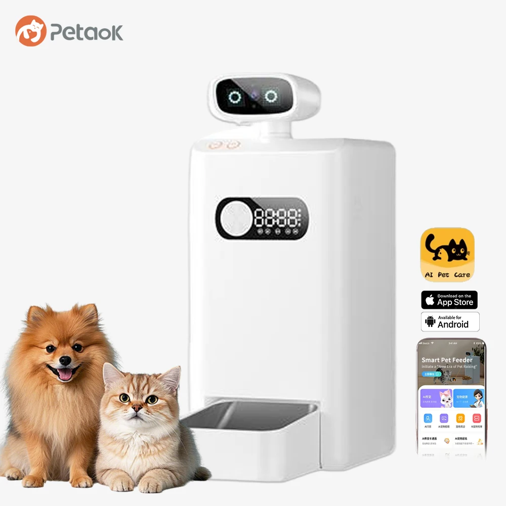 4K HD Smart AI Pet Camera Feeder with 2-Way Talk App Control 3.5L Capacity Durable Auto Food Dispenser for Interactive Play